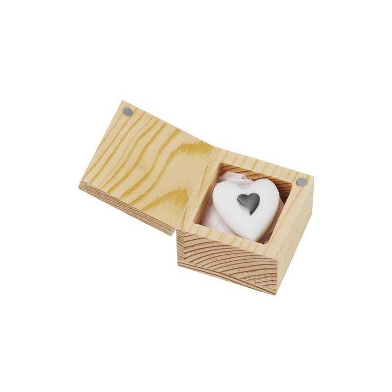 Coeur argenté - Porte-bonheur - porcelaine - Rader