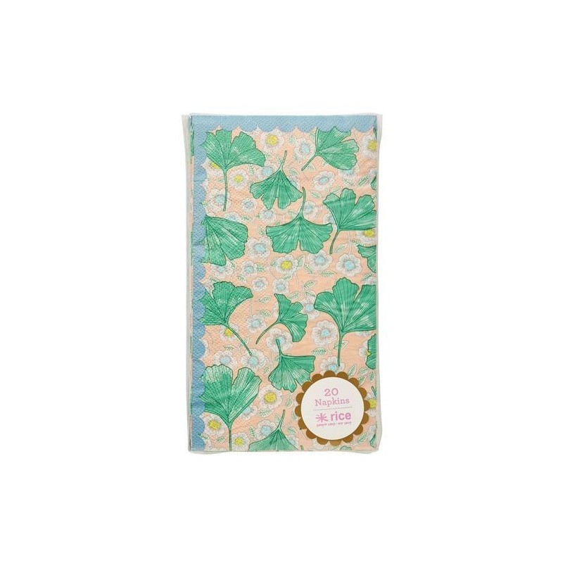 20 Serviettes en papier - Rice - Leaves and Flower