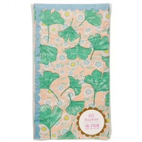 20 Serviettes en papier - Rice - Leaves and Flower