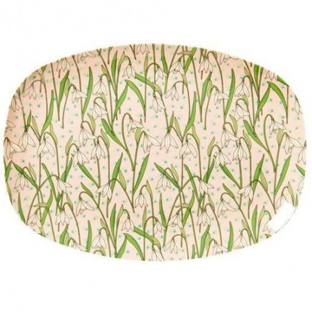 Assiette rectangulaire mélamine - Plateau Rice  -  Snowdrop