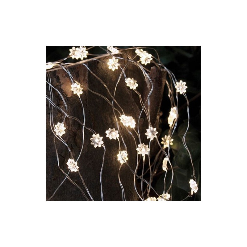 Guirlande lumineuse LED - Sirius - Silke - Petites fleurs - 40 LED - Silver