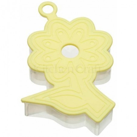 Emporte-piece - relief 3D - fleur - jaune