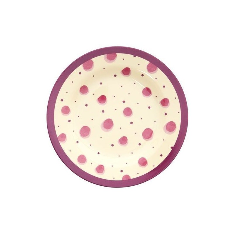 Assiette à dessert - Mélamine - Rice - Pink watercolor splash