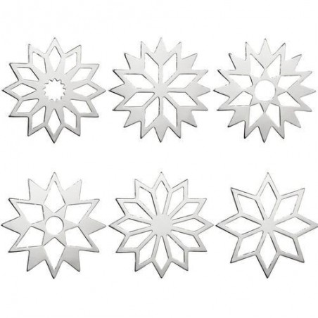 Lot de 6 étoiles décoratives - Rader - Argent