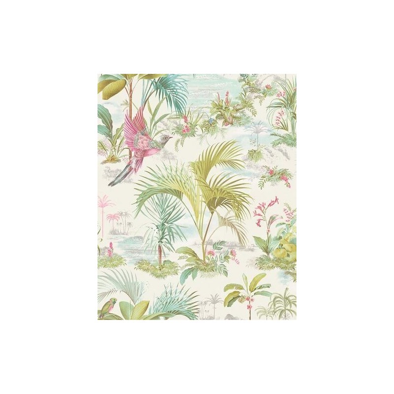 Papier peint Pip Studio - Palm Scene White - ref 300140