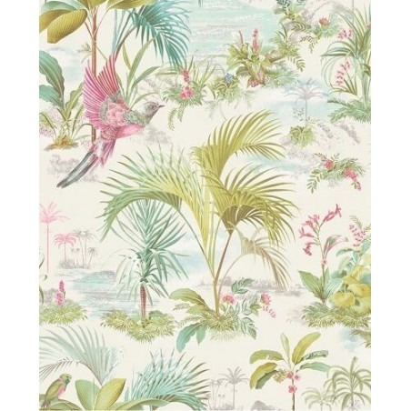 Papier peint Pip Studio - Palm Scene White - ref 300140