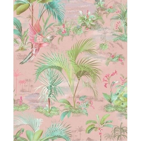 Papier peint Pip Studio - Palm Scene Pink - ref 300141