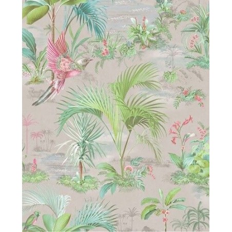 Papier peint Pip Studio - Palm Scene Grey - ref 300142