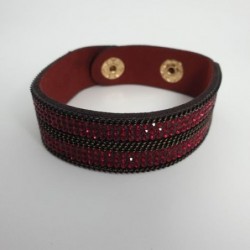 Bracelet pailleté ruby en cuire synthétique - Nusa Dua