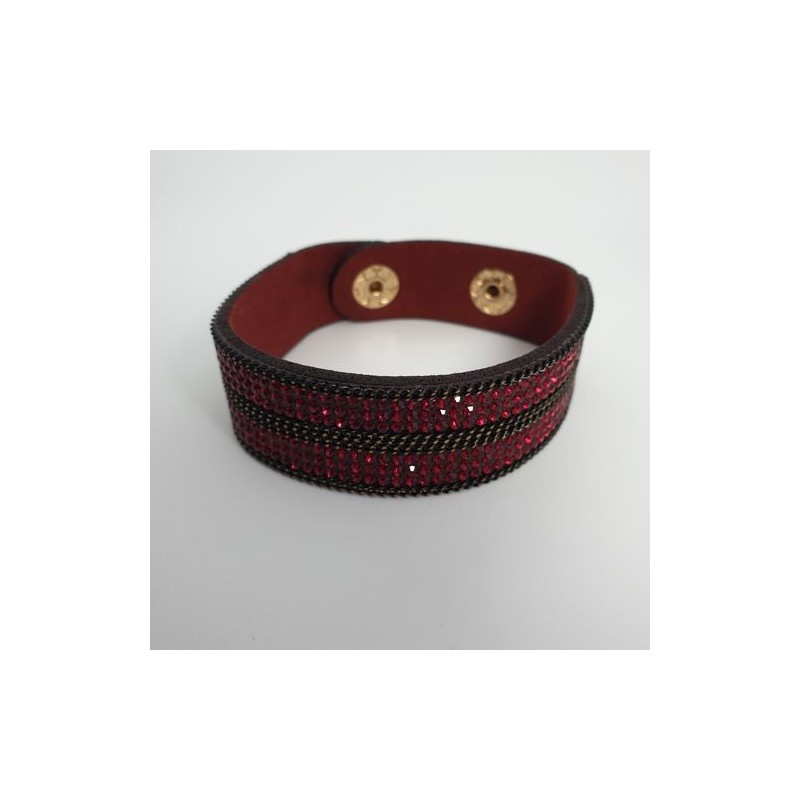 Bracelet pailleté ruby en cuire synthétique - Nusa Dua