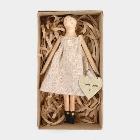 Petite poupée en bois - East of India - Love you