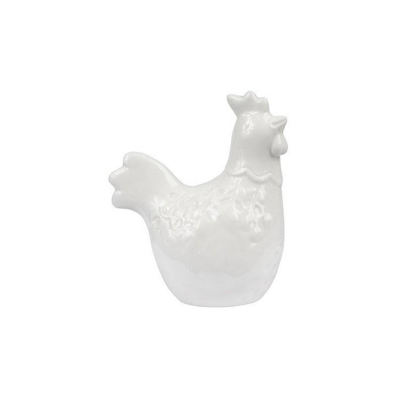 Petite poule blanche décorative - Comptoir de Famille - Huguette