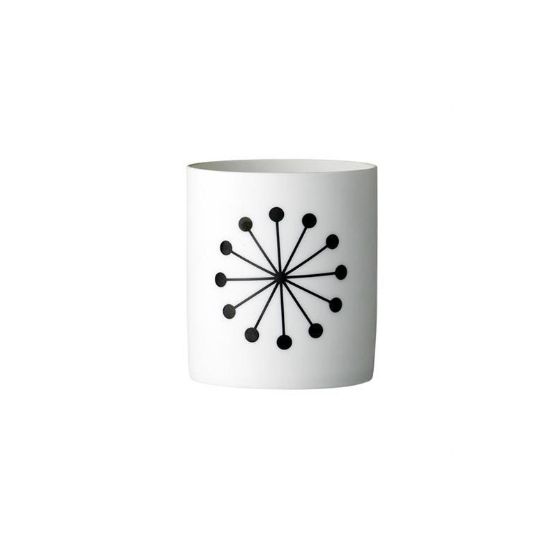 Photophore - Bloomingville - White/black Flower