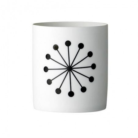 Photophore - Bloomingville - White/black Flower