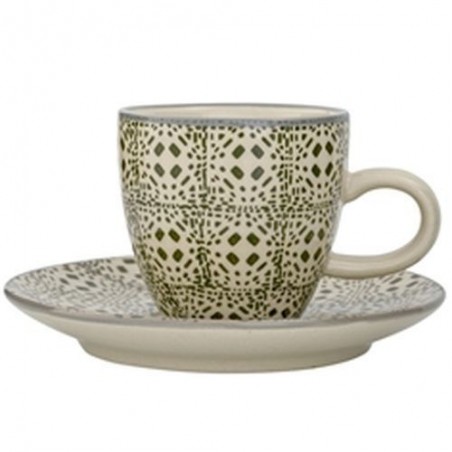 Tasse et soucoupe expresso Karine - Bloomingville - Green