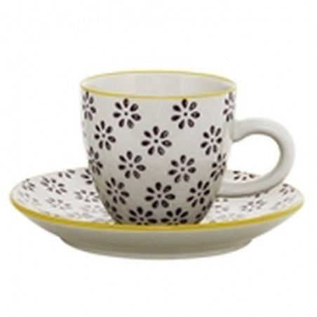 Tasse et soucoupe expresso Susie - Bloomingville - Fleurs prunes