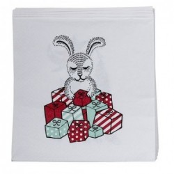 Lot de 20 serviettes en papier - Bloomingville - Lapin de Noel