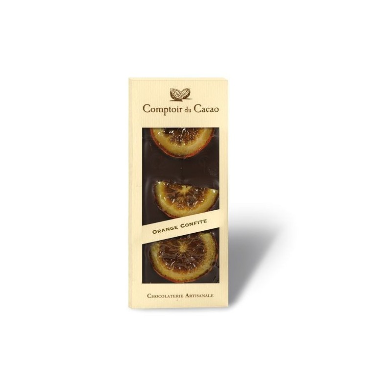 Tablette de chocolat - Gourmande - Noir Orange confite - 90g