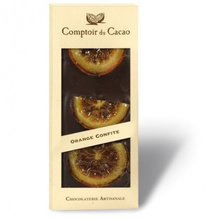 Tablette de chocolat - Gourmande - Noir Orange confite - 90g