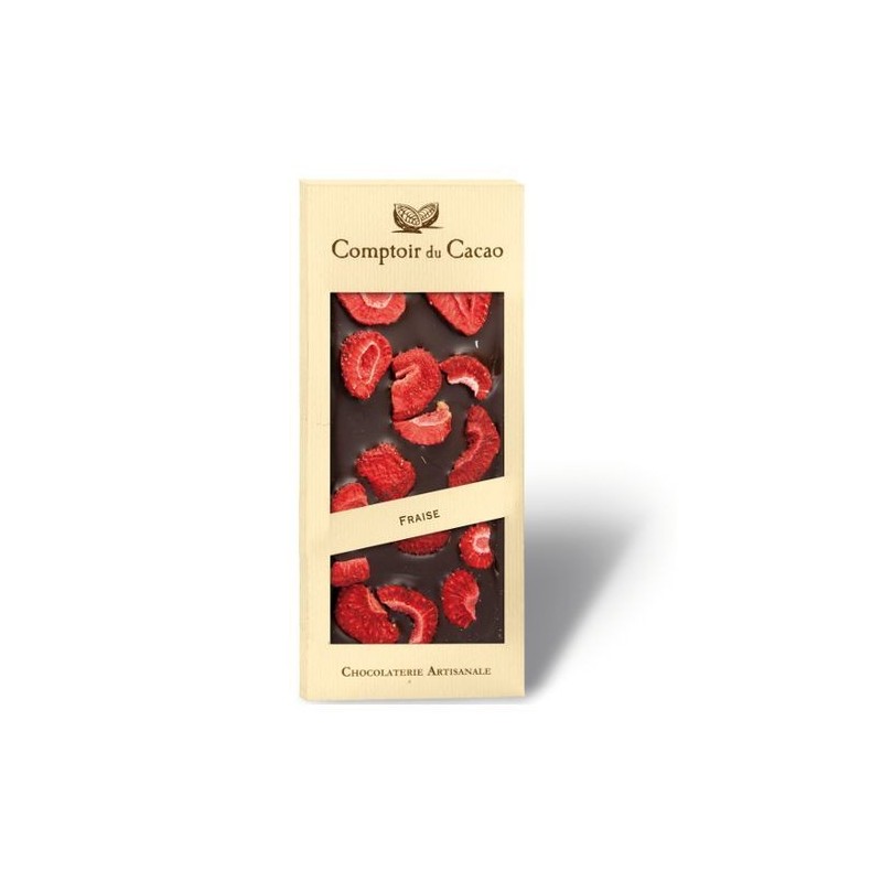 Tablette de chocolat - Gourmande - Noir Fraise - 90g