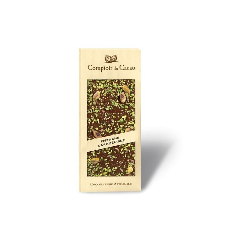 Tablette de chocolat - Gourmande - Lait Pistache caramélisée - 90g