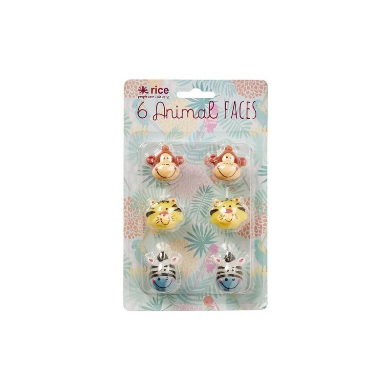 Mini bougies Animal faces - Rice - 4 cm