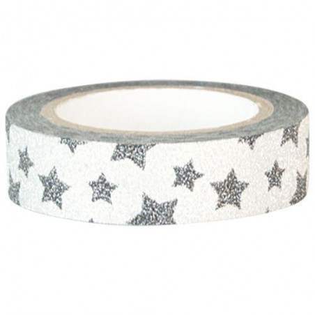 Masking tape Greengate - Star Silver