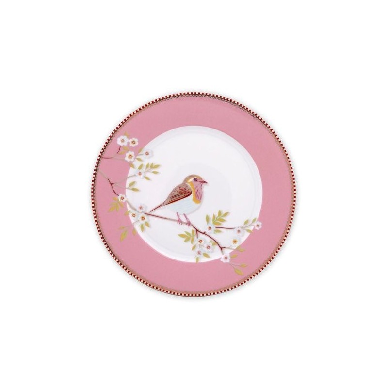 Assiette à dessert - Oiseau rose  - Pip Studio - 21 cm