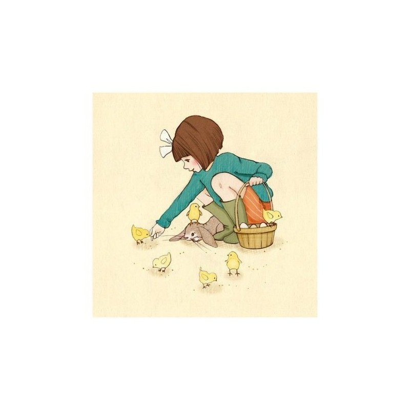 Sérigraphie - Belle and Boo - Belle feeds the chicks