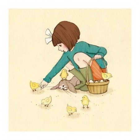 Sérigraphie - Belle and Boo - Belle feeds the chicks