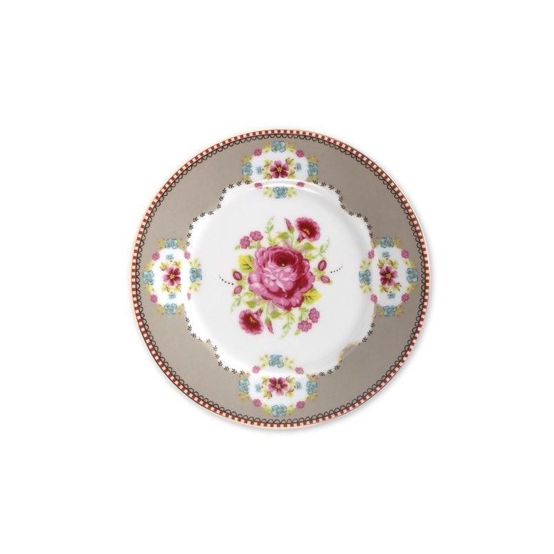 Assiette plate à dessert Roses Pip Studio - Kaki