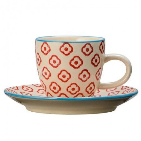 Tasse expresso et soucoupe Emma - Bloomingville - Rouge