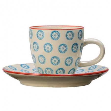 Tasse expresso et soucoupe Emma - Bloomingville - Bleu