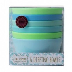 Lot de 6 bols à dips  - Rice - Blue and green