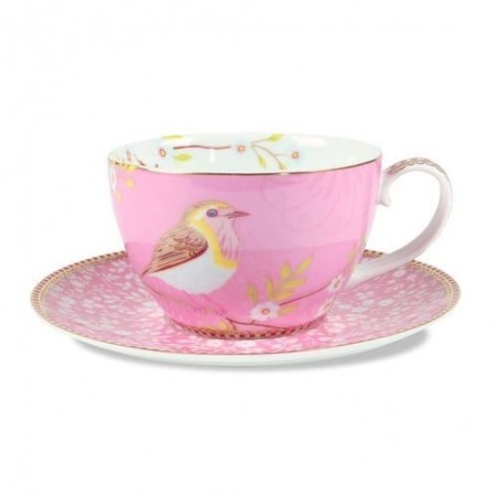 Tasse et soucoupe Pip Studio - Oiseau Rose