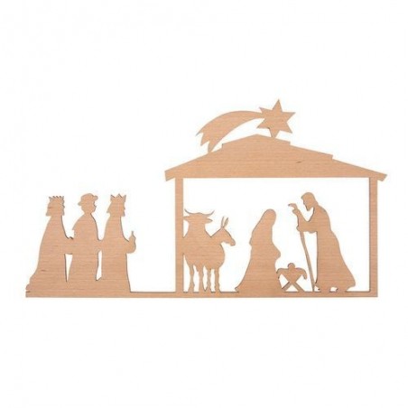 Décoration Nativité - Plaque de bois - Rader - S
