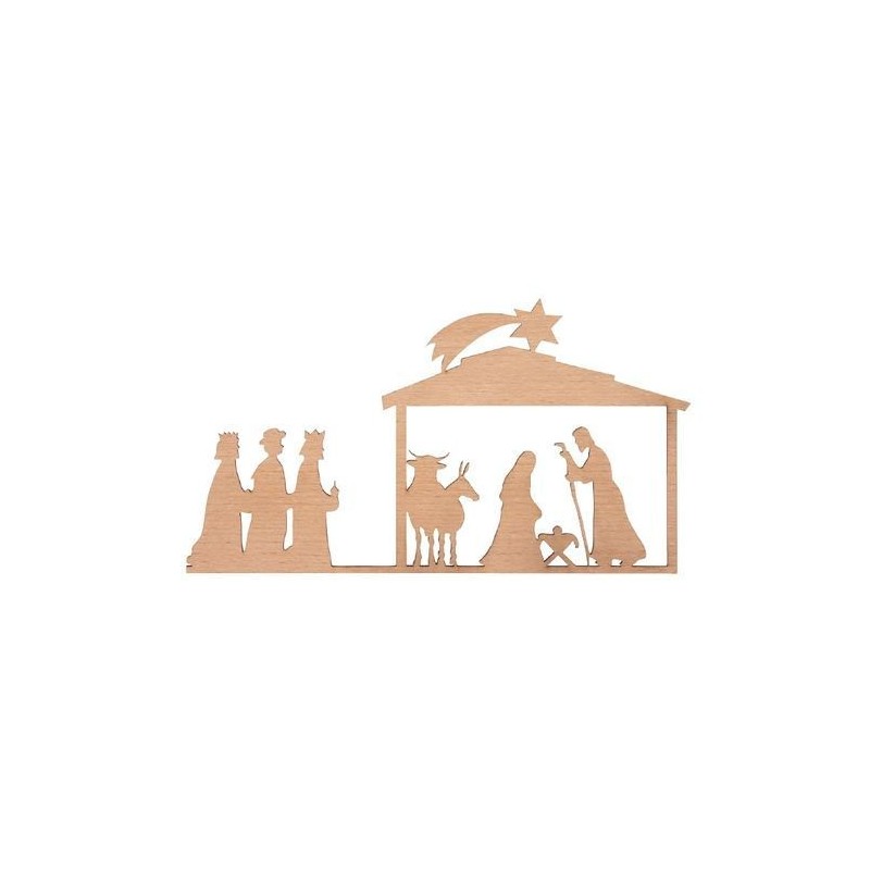 Décoration Nativité - Plaque de bois - Rader
