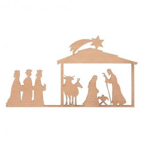 Décoration Nativité - Plaque de bois - Rader