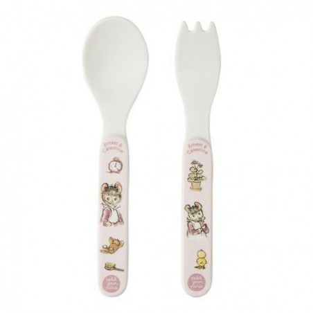 Set de 2 couverts - Ernest et Célestine - Rose