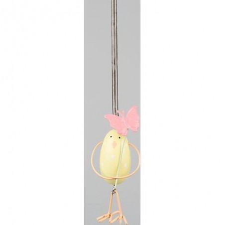 Décoration - oeuf de pâques à ressort jaune - RJB Stone