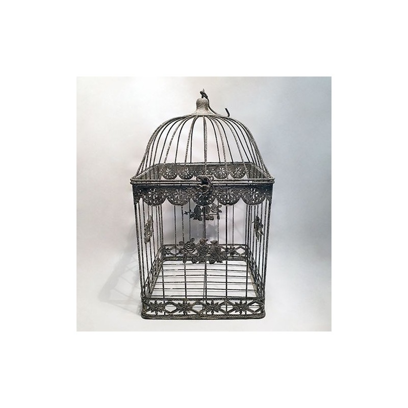 Cage décorative - Country casa - Birds and flowers - L