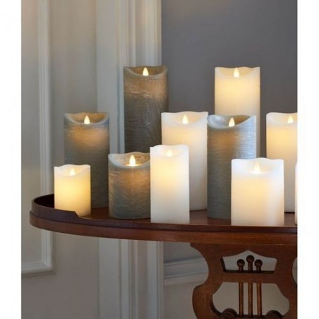 Bougie LED - Sirius - Sara blanche 10.5 cm