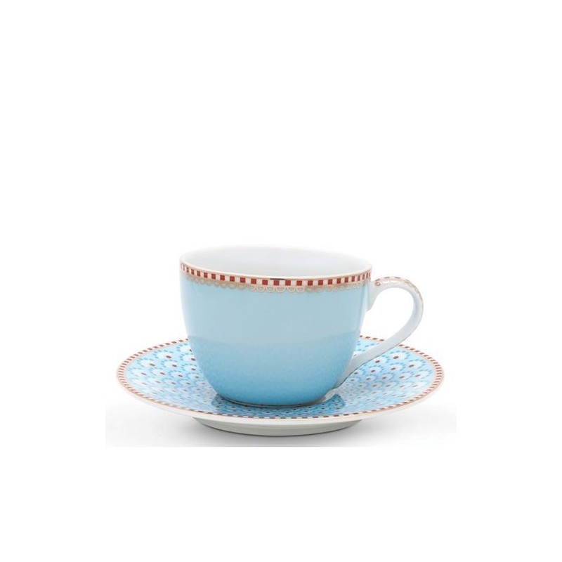 Tasse et soucoupe à expresso - Floral 2 bleu - Pip Studio