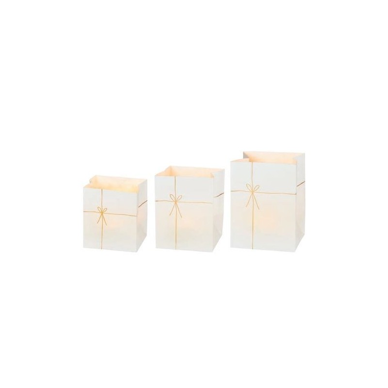 Lot de 3 sacs photophore - Nœud d'or - Rader