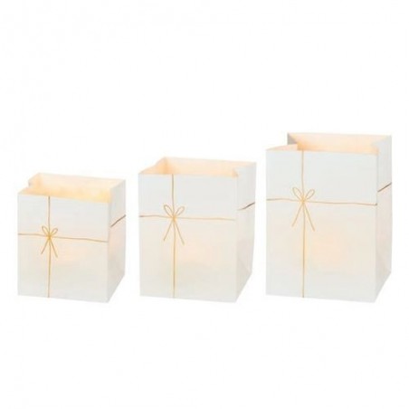 Lot de 3 sacs photophore - Nœud d'or - Rader