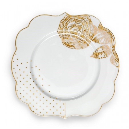Assiette à dessert Royal White dorée - Pip Studio - 17cm