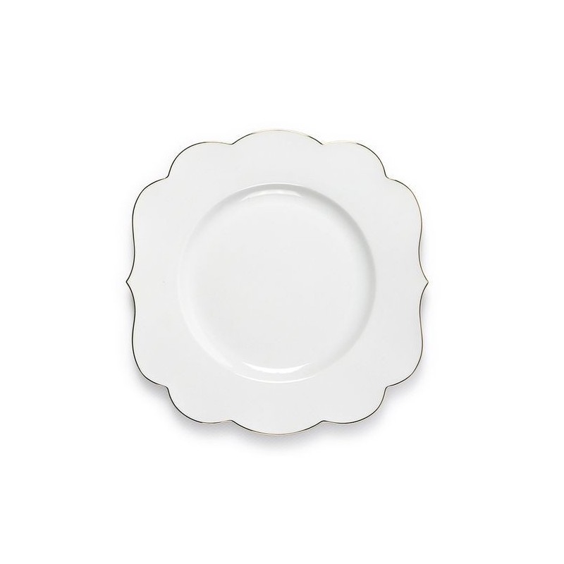 Assiette à pain Royal White bord doré - Pip Studio - 17cm