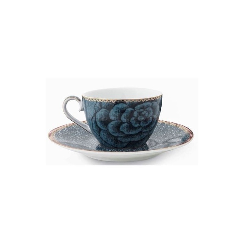 Pip Studio -Tasse Expresso et soucoupe Spring to life - 80 ml - bleu