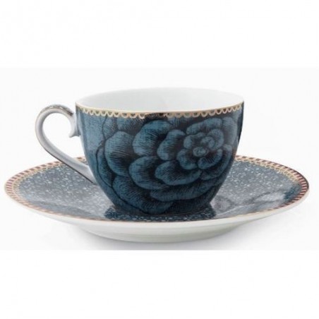 Pip Studio -Tasse Expresso et soucoupe Spring to life - 80 ml - bleu