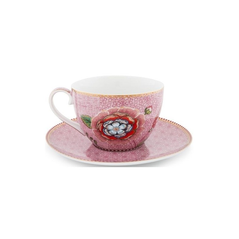 Pip Studio -Tasse Cappuccino et soucoupe Spring to life - 280 ml - rose